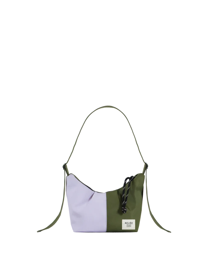 Reliée Studio Olga crossbody bag - green and lilac