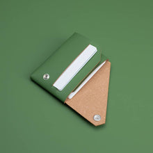 Load image into Gallery viewer, Lemur FOLD green recycled leather wallet
