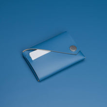 Load image into Gallery viewer, Lemur FOLD blue recycled leather wallet
