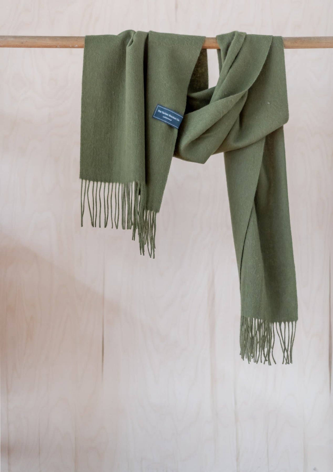 TBCo Lambswool Oversized Scarf in Olive