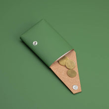 Load image into Gallery viewer, Lemur FOLD green recycled leather wallet
