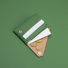 Load image into Gallery viewer, Lemur FOLD green recycled leather wallet
