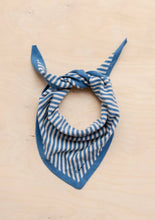 Load image into Gallery viewer, TBCo Merino Triangle Scarf in Blue Stripe
