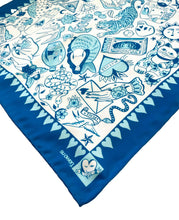 Load image into Gallery viewer, I Love Tattoos unisex 44cm neckerchief scarf or pocket square by Su Owen
