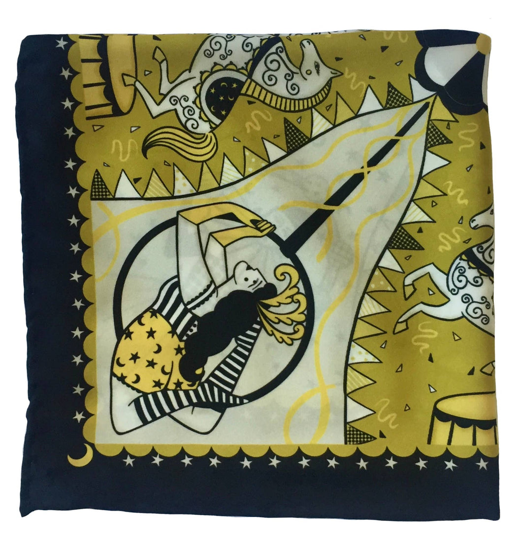 Night Circus unisex 44cm neckerchief scarf or pocket square by Su Owen