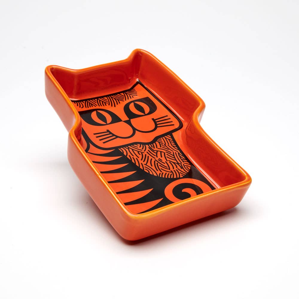 Magpie x Hornsea Trinket Dish - Grinning Cat in Orange