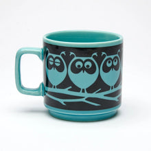 Load image into Gallery viewer, Magpie x Hornsea Mug - Owls on a Branch in Teal
