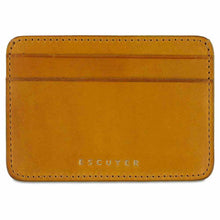 Load image into Gallery viewer, Escuyer mustard yellow Tuscan leather cardholder wallet, handmade in Portugal
