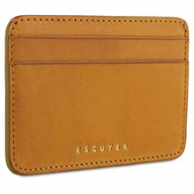 Load image into Gallery viewer, Escuyer mustard yellow Tuscan leather cardholder wallet, handmade in Portugal
