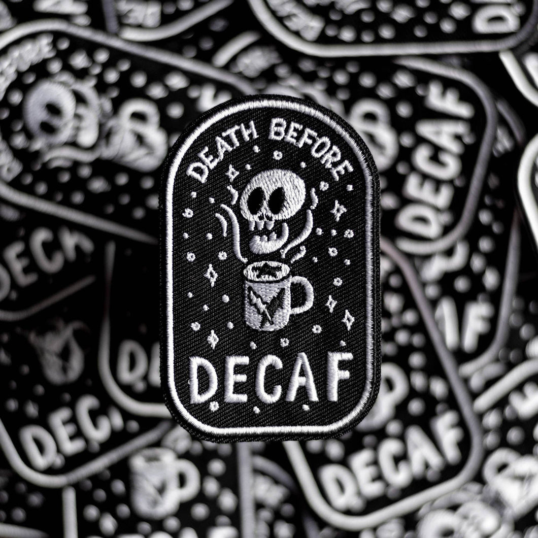 Death Before Decaf Coffee Lover Patch - Finest Imaginary