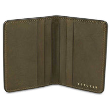 Load image into Gallery viewer, Escuyer khaki Tuscan leather Slim Wallet, handmade in Portugal
