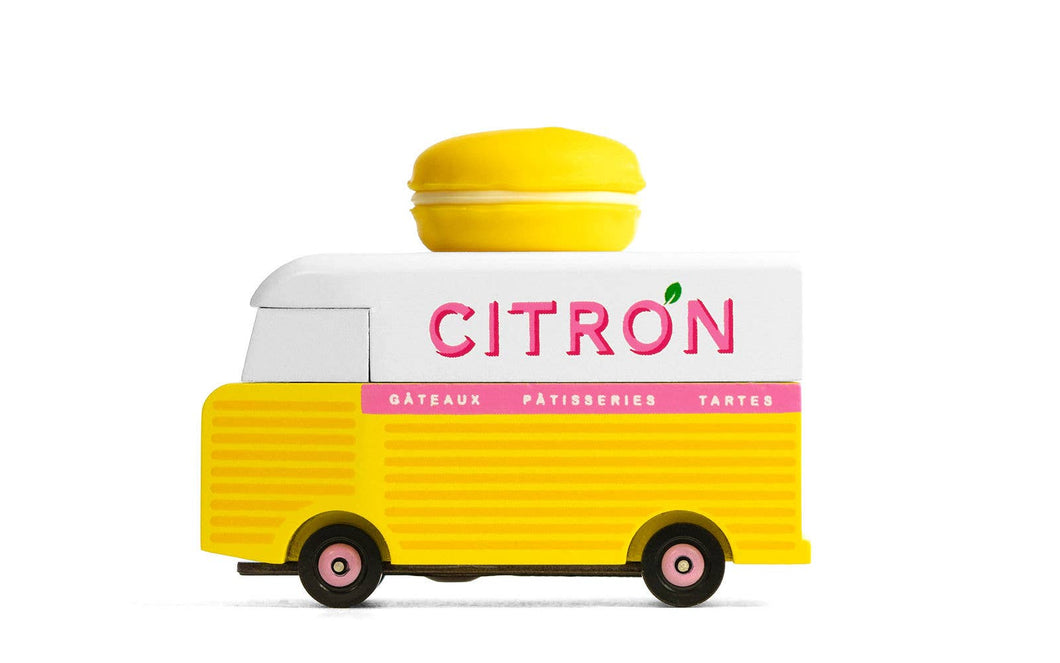 Candyvan - Yellow Macaron Van - Wooden Diecast Toy Car