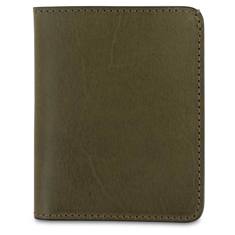 Escuyer khaki Tuscan leather Slim Wallet, handmade in Portugal