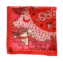 Load image into Gallery viewer, Cowgirl unisex 44cm neckerchief scarf or pocket square by Su Owen
