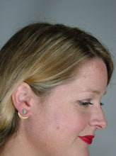 Load image into Gallery viewer, PEEP / MOON earrings by Leather Look Leg
