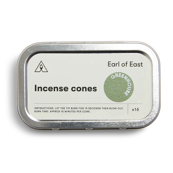 Greenhouse scented incense cones by Earl of East