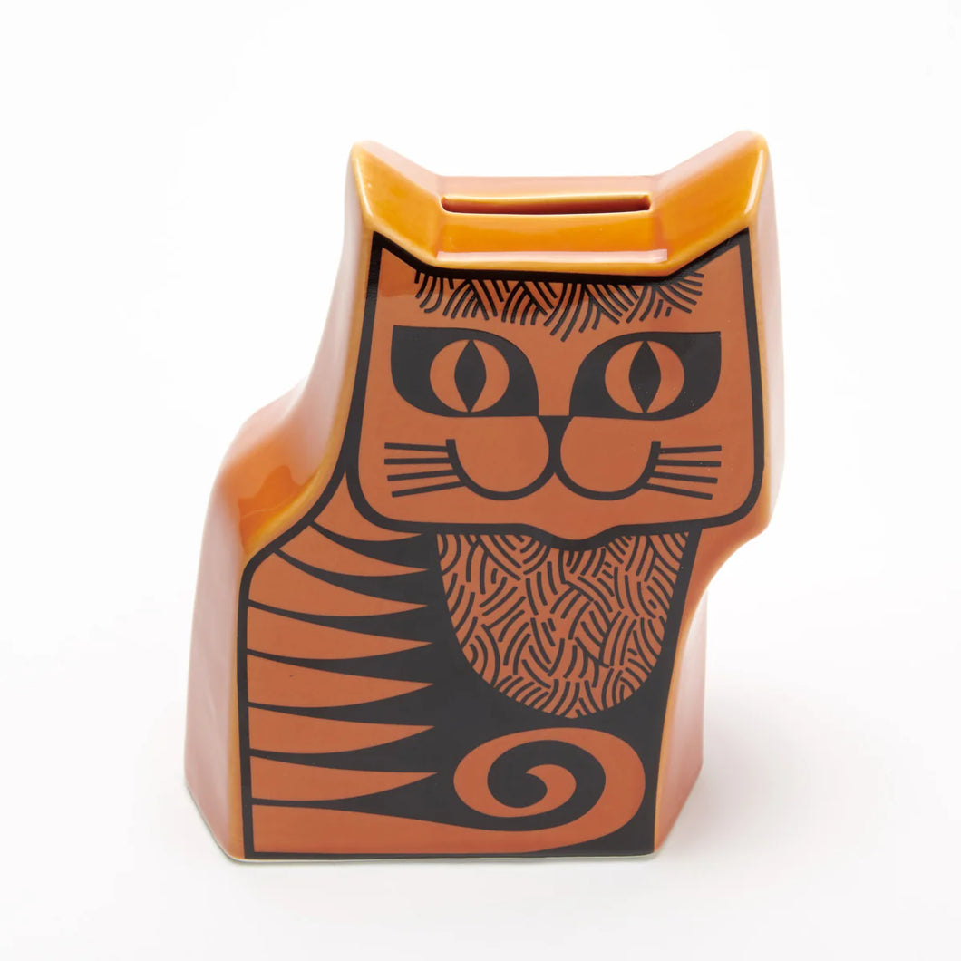 Magpie x Hornsea Moneybox - Grinning Cat in Orange