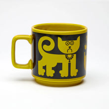 Load image into Gallery viewer, Magpie x Hornsea Mug - Cat &amp; Piraña in Chartreuse
