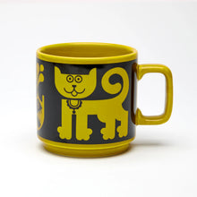 Load image into Gallery viewer, Magpie x Hornsea Mug - Cat &amp; Piraña in Chartreuse
