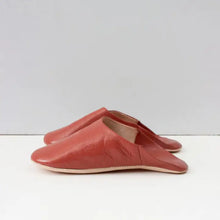 Load image into Gallery viewer, Moroccan Leather Babouche Unisex Slippers in Terracotta - Bohemia Designs
