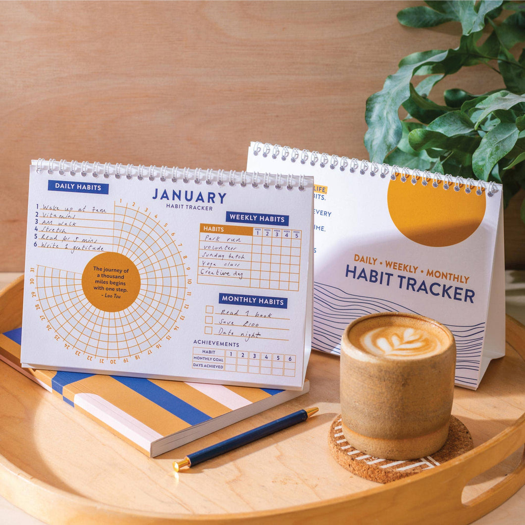 Habit Tracker | 12 Month Goal Planner | Tidal Waves | Good Tuesday