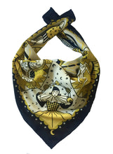 Load image into Gallery viewer, Night Circus unisex 44cm neckerchief scarf or pocket square by Su Owen
