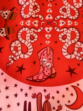 Load image into Gallery viewer, Cowgirl unisex 44cm neckerchief scarf or pocket square by Su Owen
