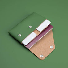 Load image into Gallery viewer, Lemur FOLD green Recycled Leather Travel WALLET
