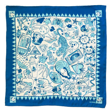 Load image into Gallery viewer, I Love Tattoos unisex 44cm neckerchief scarf or pocket square by Su Owen
