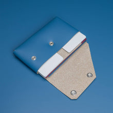 Load image into Gallery viewer, Lemur FOLD Blue Recycled Leather Travel Wallet
